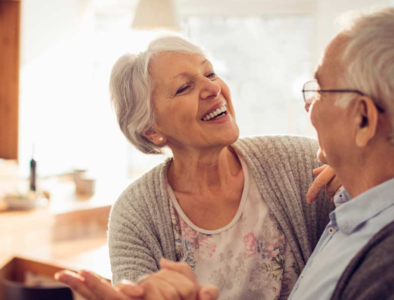 Couple smiling