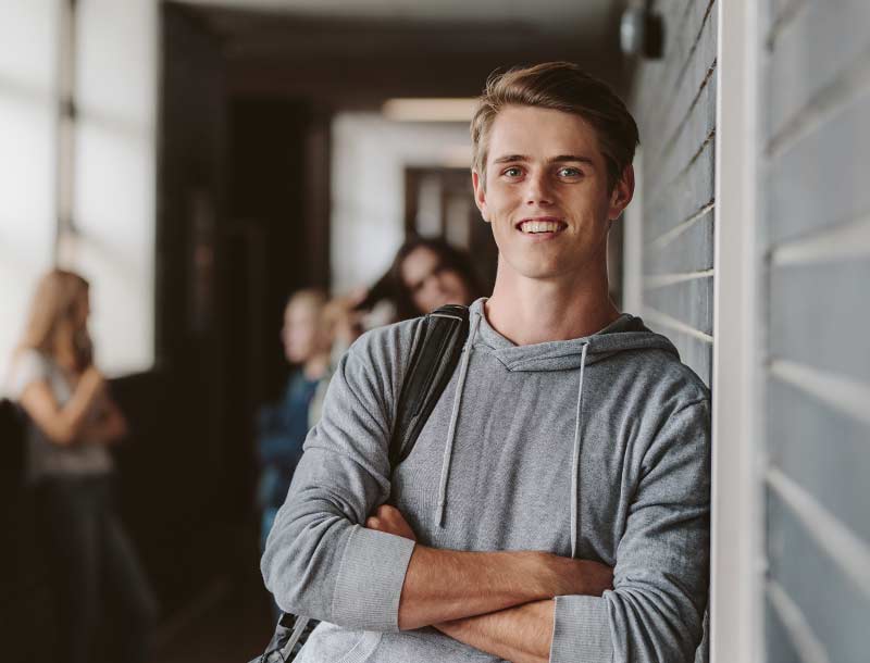 Young man smiling